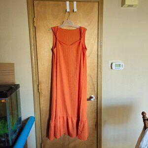 Shein Maxi Dress L Orange Sleeveless